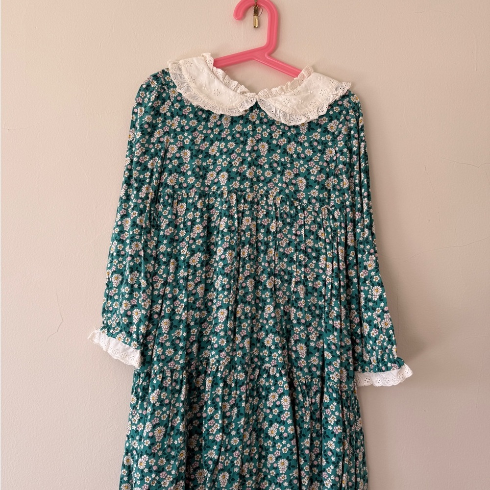 Mini Boden Green Floral Kids Dress